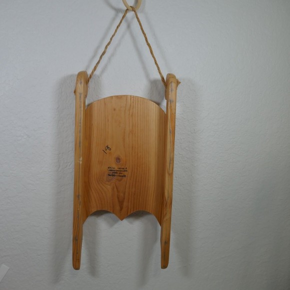 Santa Hand Painted Wooden Sled 18" Season Greetings Signed 1995 Mexico Vintage - Picture 7 of 15